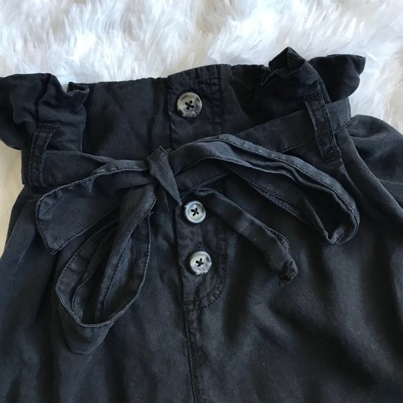 SUKO JEANS Wide Leg Flared Black Bow Pants - Picture 3 of 4